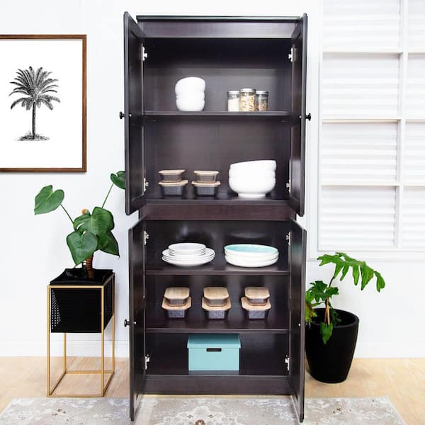 Concepts In Wood 72 in. Espresso Wood 5-shelf Standard Bookcase