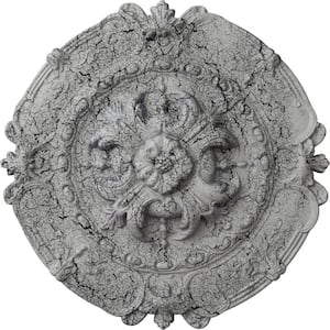 2-3/8 in. x 16-1/2 in. x 16-1/2 in. Polyurethane Southampton Ceiling Medallion, Ultra Pure White Crackle