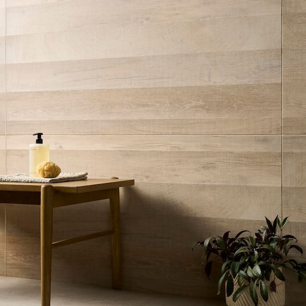 Montgomery Waves Maple Brown 23.62 in. x 47.24 in. Wood Look Matte Porcelain Wall Tile (15.38 sq. ft. / Case)