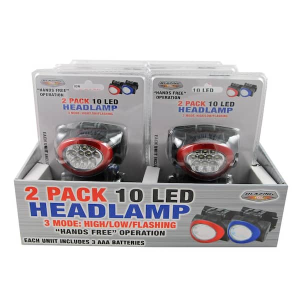 Blazing LEDz Battery Operated 10 LED Headlamp (2-Pack)