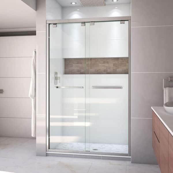 DreamLine Encore 44 to 48 in. x 76 in. Semi-Frameless Bypass Shower Door in Brushed Nickel
