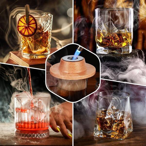 Lynzavix Whiskey Smoker Kit Wood Chips Assorted Brown Wood Barware