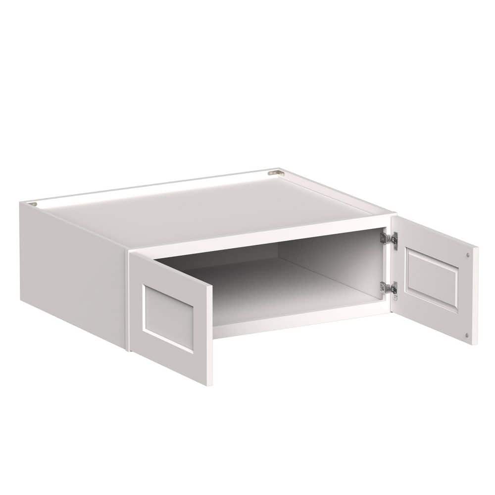 36 in. W x 27 in. D x 12 in. H HDF Ready to Assemble Deep Wall Cabinets Kitchen Cabinet in White w/ 2 Doors