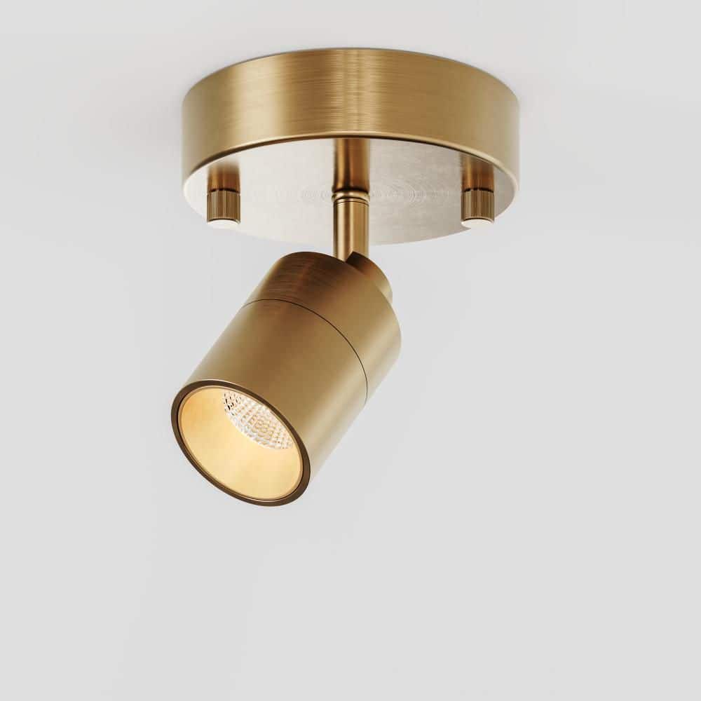 Shura Brushed Brass Adjustable Spot Light, Integrated LED Bulb, Fixed Track Cylinder Spotlight, 3000k, 490 Lumens price history on PriceWatchPro