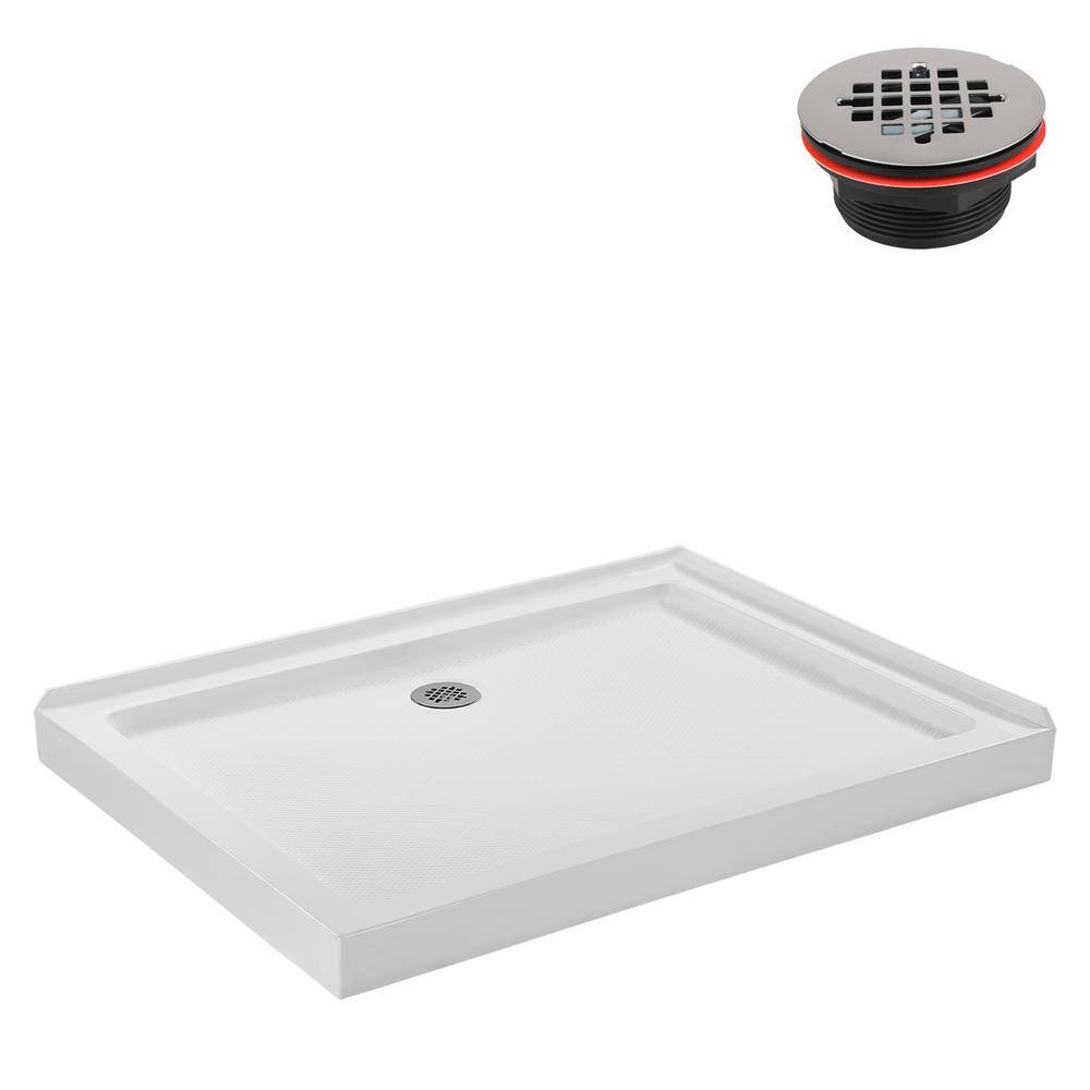 48'' x 36'' Glossy White Acrylic Rectangular Shower Base