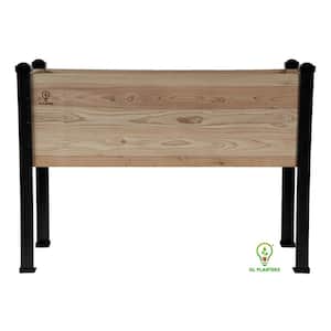 Raised Natural Cedar Garden Planter Elevated Bed High Quality Graphene FRP Legs 44 in. x 18 in. x 30 in.