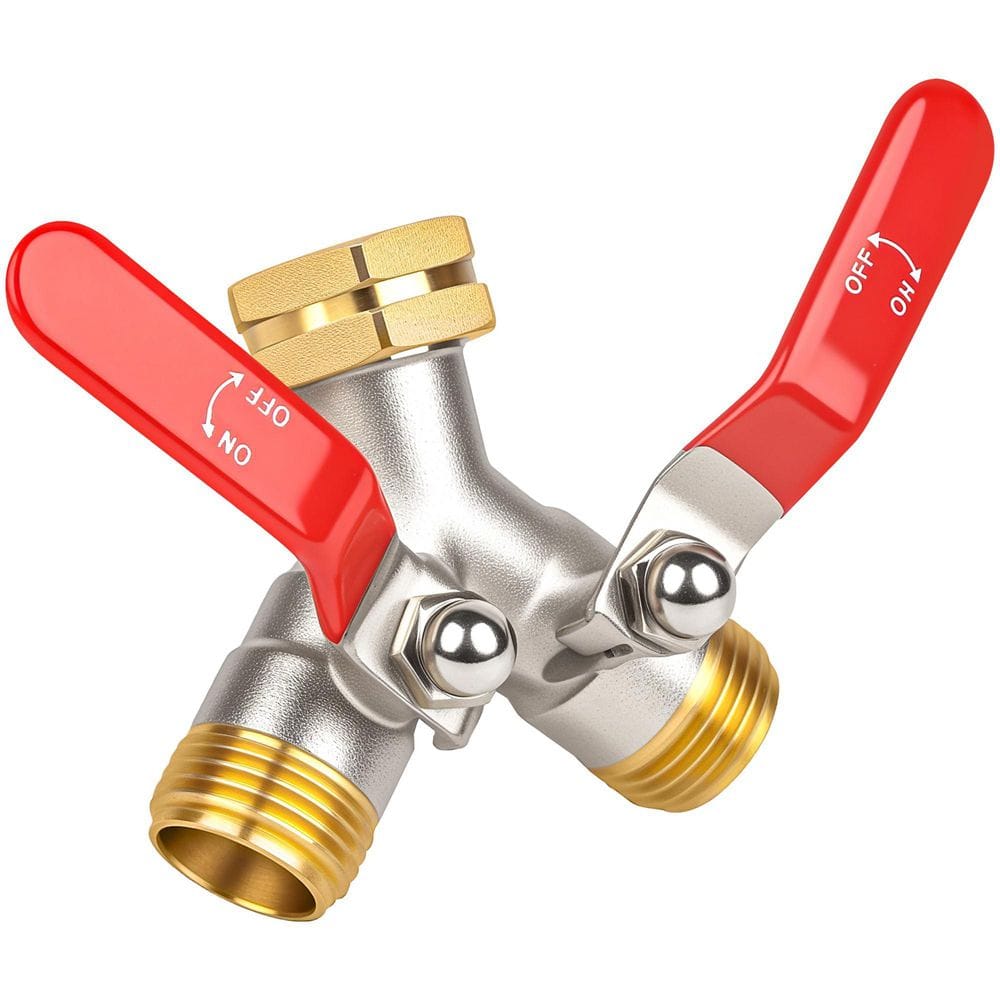 Hose Splitter 2 Way, 3/4 in. Ght Inlet Brass Heavy Duty Hose Converter, High Flow Garden Hose Splitter price history on PriceWatchPro
