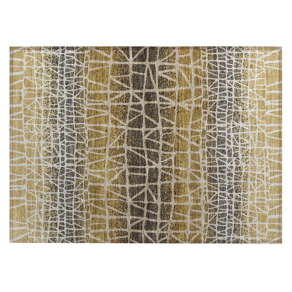 Chantille Machine Washable Indoor/Outdoor Abstract ACN2404 Gold 2 ft. x 3 ft. Accent Rug price history on PriceWatchPro