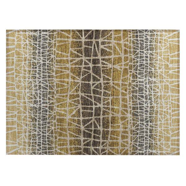 Chantille Machine Washable Indoor/Outdoor Abstract ACN2404 Gold 2 ft. x 3 ft. Accent Rug