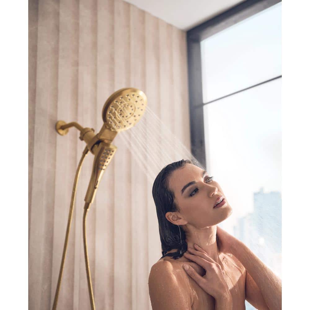 Brushed Gold Multi-Head Rain Shower with Handheld