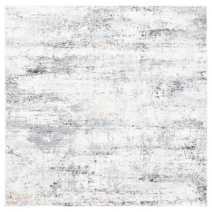 Amelia Gray/Gold 7 ft. x 7 ft. Distressed Square Area Rug