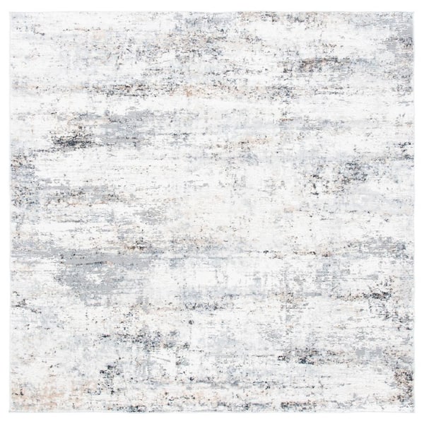 SAFAVIEH Amelia Gray/Gold 7 ft. x 7 ft. Distressed Square Area Rug