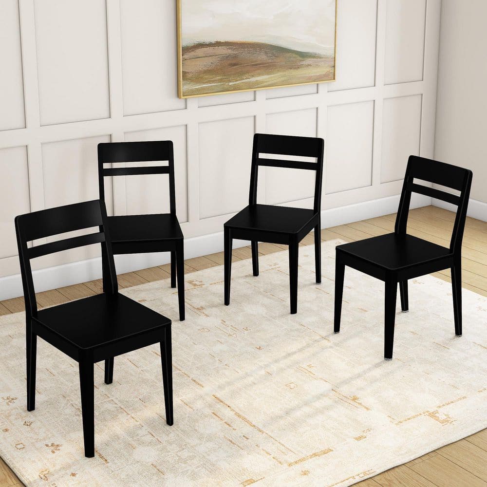 Crew Black Wooden Dining Chair Set of 4 price history on PriceWatchPro
