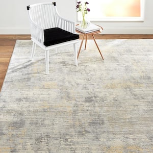 Melrose Lorenzo Grey/Yellow 8 ft. x 10 ft. Abstract Area Rug