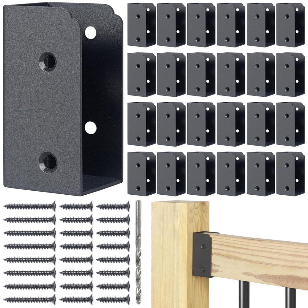 201 Stainless Steel Deck Railing Connector 2 x 4 Actual 1 1/2 x 3 1/2 Black with Quick Installation 24-Pack price history on PriceWatchPro