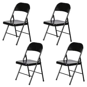 Outdoor Black Metal Folding Party Chair (4 Pack)