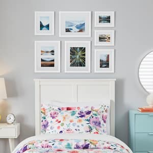White Contemporary Gallery Wall Frame Set (7-pieces)