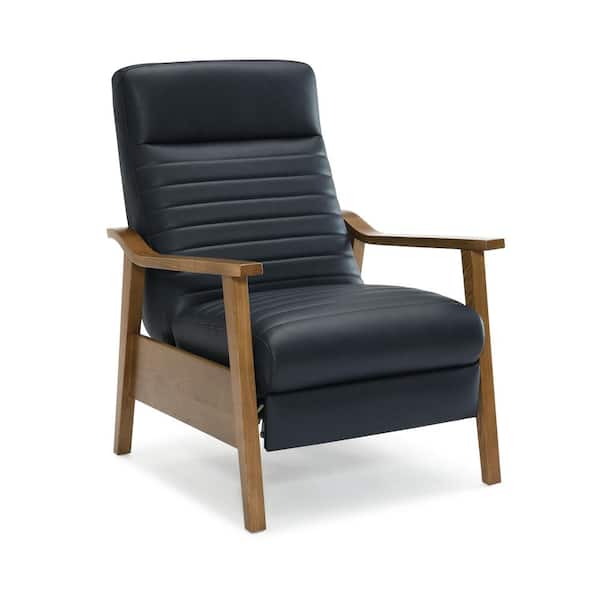 Unbranded Arthur Midnight Blue Faux Leather Stationary Push Back Recliner
