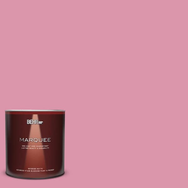 BEHR MARQUEE 1 qt. #110B-4 Foxy Pink Matte Interior Paint & Primer