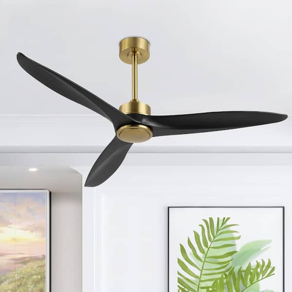 52 in. Indoor Gold Propeller Ceiling Fan with Remote Control