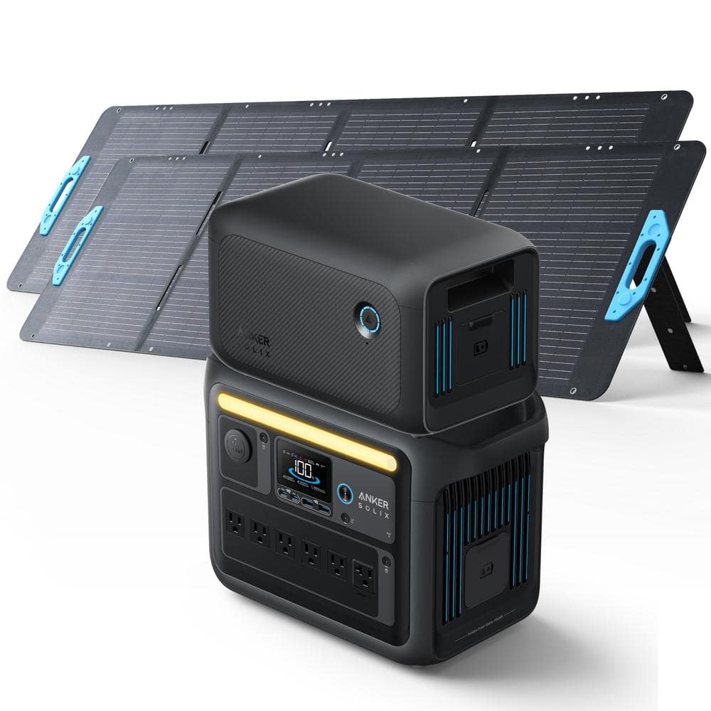 Anker 1800W/2400W Peak Output SOLIX C1000 Black Push Button Start Solar ...