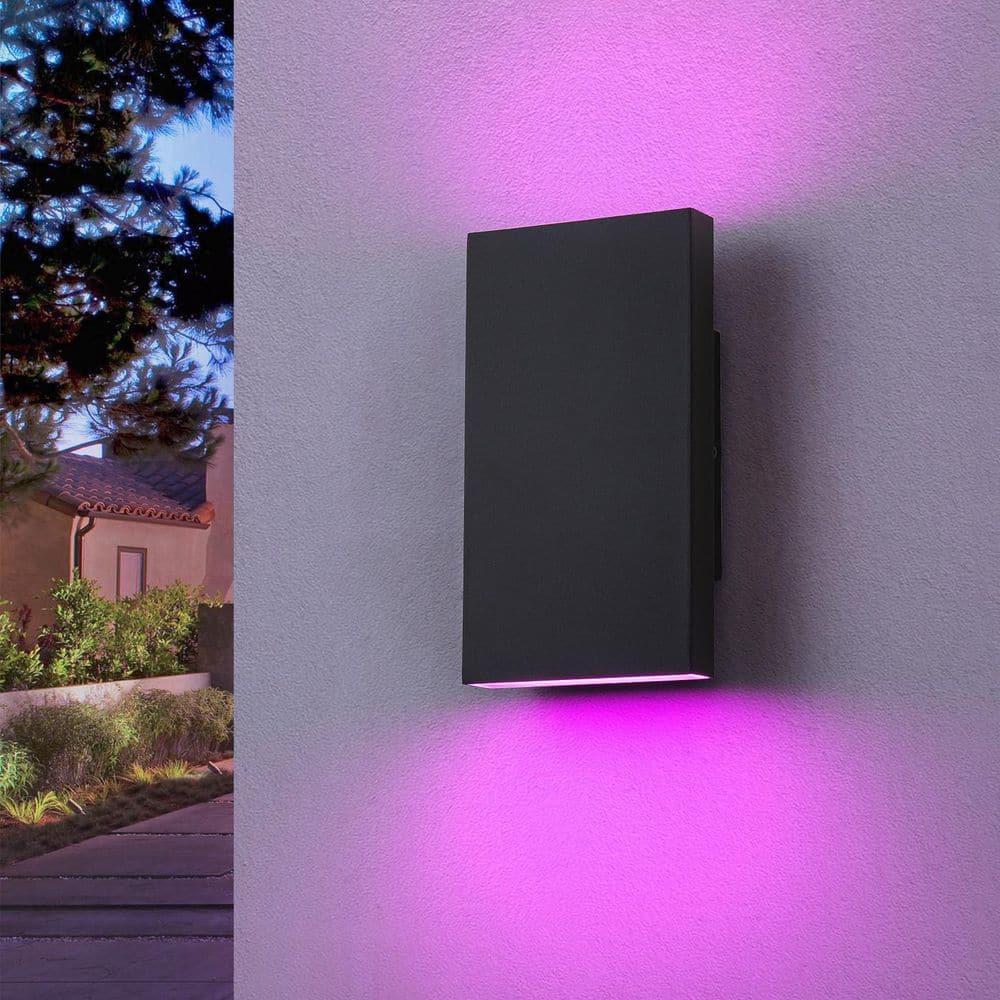 EDISLIVE Barryion 2-Light Integrated LED RGB Color Changing Black