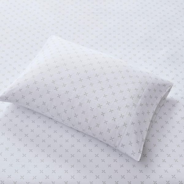 Beautyrest Oversized Cotton Flannel 4-Piece Beige Windowpane Queen Sheet  Set BR20-1857 - The Home Depot