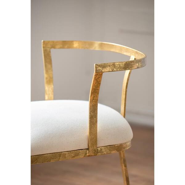 ♡A&B Home 折り畳み式アイアン Gold ダイニングChair♡　【B】 A & B Home Cavendish Gold and White Iron Chair DF43116-DS