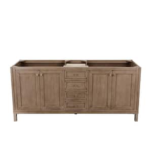 Chicago 72 in. W x 23.5 in. D x 32.5 in. H Double Bath Vanity Cabinet Without Top in Whitewashed Walnut