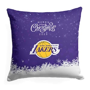 NBA Christmas 2023 Lakers Printed Multi-Color 18 in x 18 in Throw Pillow