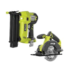 ONE+ 18V Cordless 2-Tool Combo Kit with 18-Gauge Brad Nailer and Circular Saw (Tools Only)