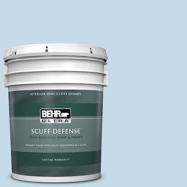 BEHR ULTRA 5 gal. Home Decorators Collection #HDC-CT-15 Summer Sky Extra Durable Semi-Gloss Enamel Interior Paint & Primer