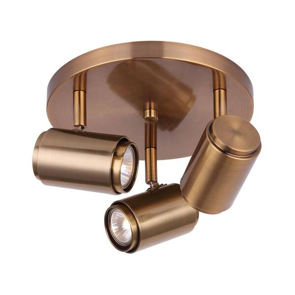 CANARM Shale 14.75 in. 3Light Gold Halogen Track Lighting Kit