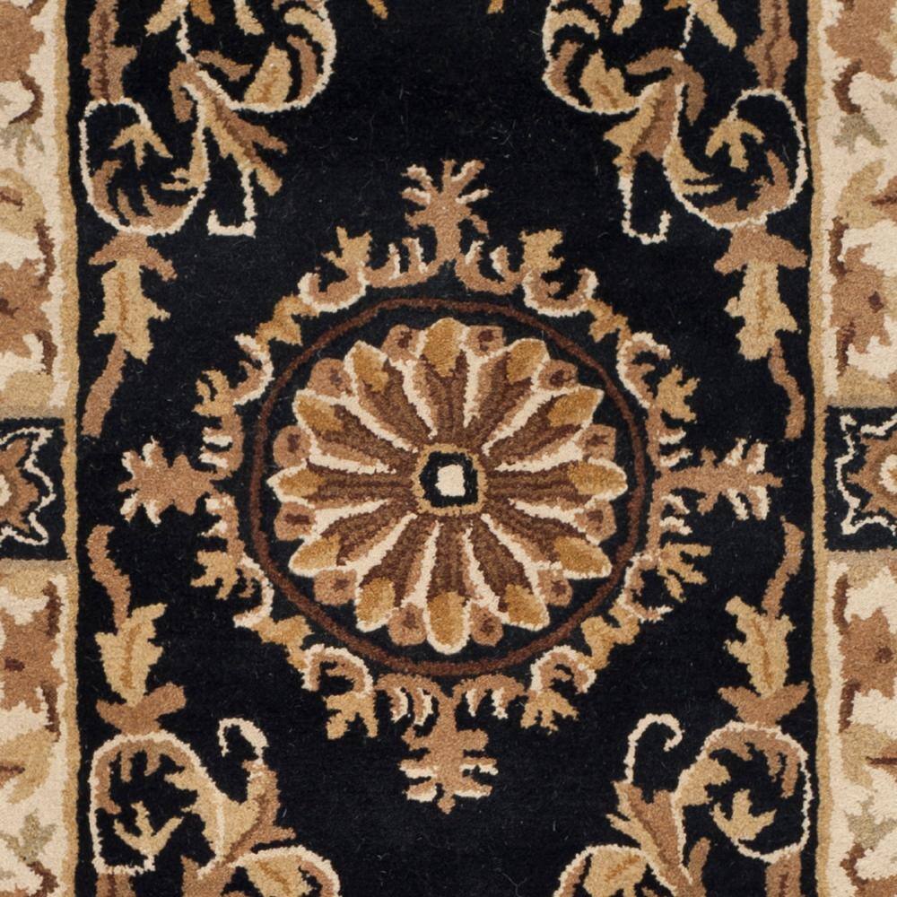 Empire Black and Ivory Floral Wool Tufted Area Rug