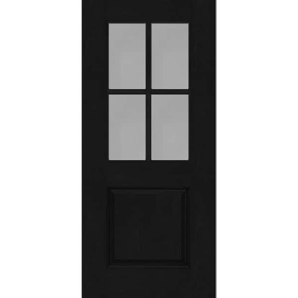 Regency 32 in. x 80 in. Universal Handing 1/2-4 Lite Clear Glass Onyx Stain Fiberglass Front Door Slab