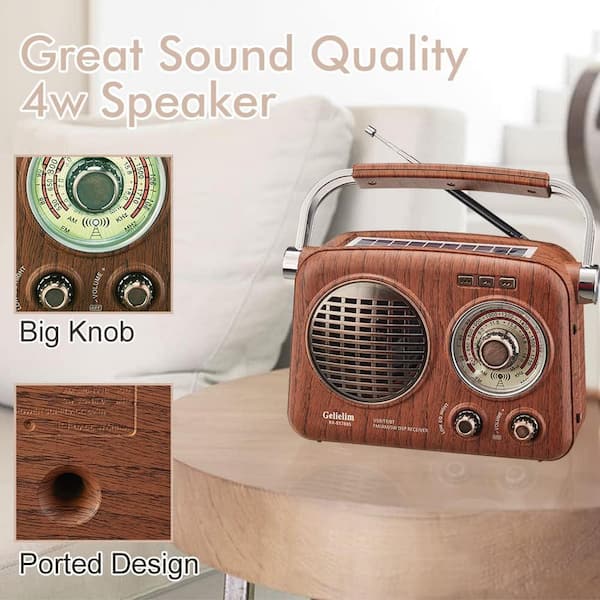 Retro Radio Bluetooth Speaker with factory Crystal Clear Sound, Portable Radio AM FM