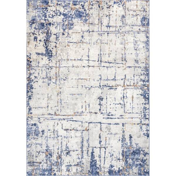 nuLOOM Mabel Contemporary Faded Abstract Light Blue 8 ft. 10 in. x 12