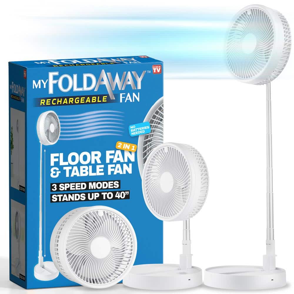 2-in-1 Adjustable Height 40 in. Unique Foldable and Portable My Foldaway Rechargeable Floor and Table Fan price history on PriceWatchPro