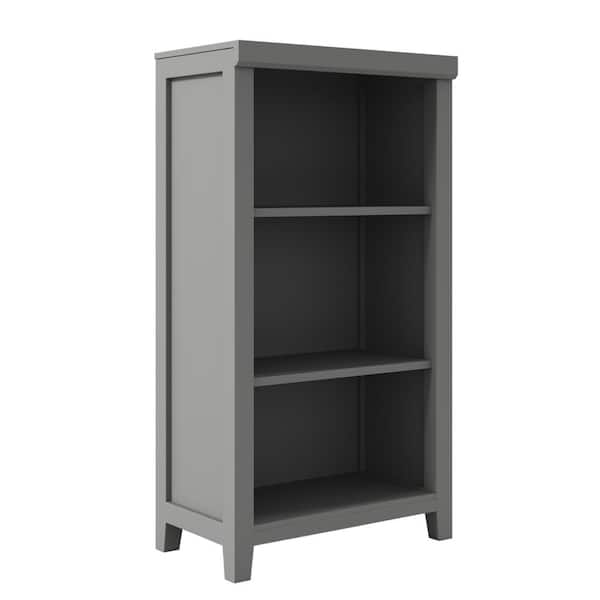 URTR 44 in. Gray 3-Tier Open Shelf Bookcase Storage Cabinet Nightstand for Bedroom Living room Home