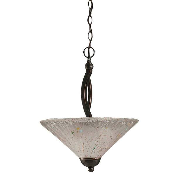 Filament Design Concord 2-Light Black Copper Pendant with Frosted Crystal Glass