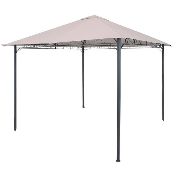 Sunnydaze 10 ft. x 10 ft. Grays Steel Gazebo with Weather