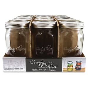 32 oz. Wide Mouth Glass Canning Jar (2 packs of 12)