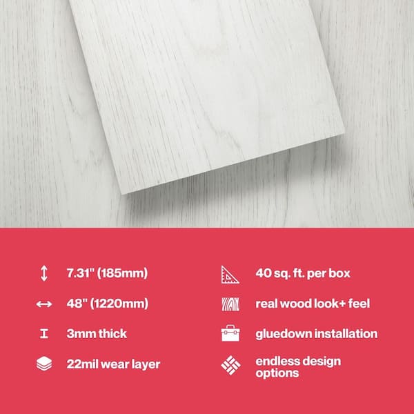 Lucida USA (Sample) Gluecore Angled Walnut Brown Wood Look 22-mil Glue Down Luxury Vinyl Plank