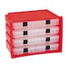 11.25 in. x 9.5 in. Red Portable Rack System Organizer Case with 4 Utility  Storage Box Drawers 974002 - The Home Depot