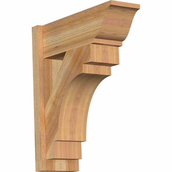 Ekena Millwork 8 in. x 26 in. x 22 in. Merced Traditional Rough Sawn Western Red Cedar Outlooker