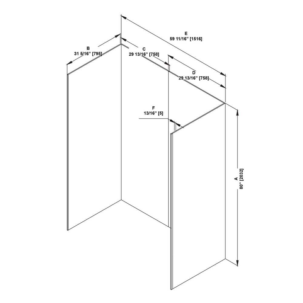 Carrara Marble 60'' x 80'' Shower Wall Kit