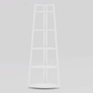 Andrea 70 in. White Wood 5 Shelf Ladder Bookcase with Open Back