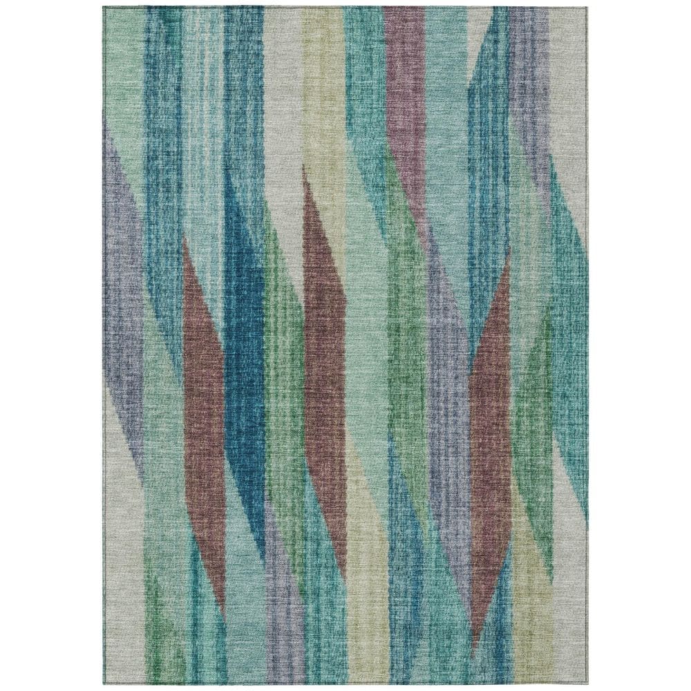 Chantille Machine Washable Indoor/Outdoor Abstract ACN2720 Teal 5 ft. x 7 ft. 6 in. Area Rug price history on PriceWatchPro