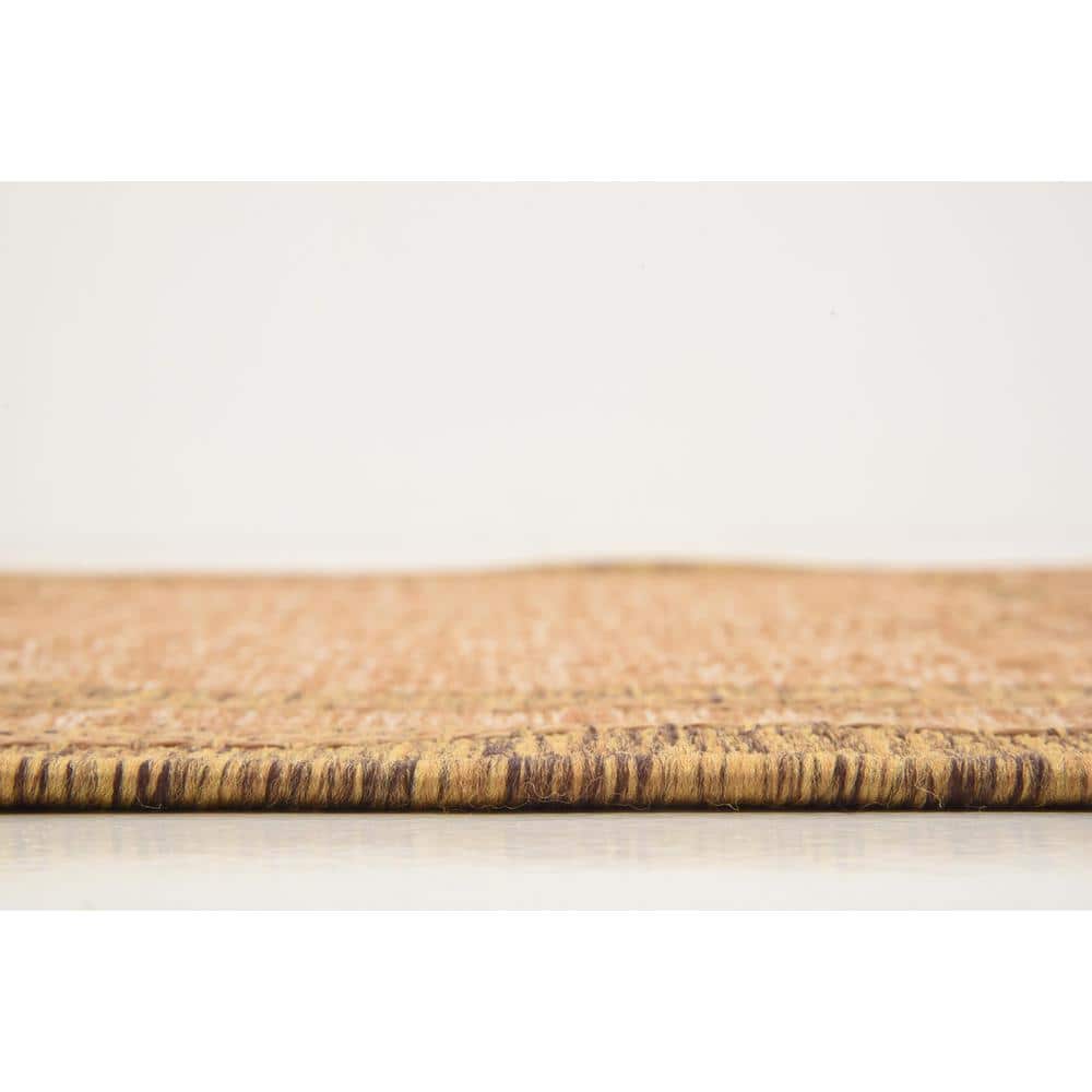 Easy-Care Reversible Outdoor Rug in Multi/Light Brown, Synthetic, Rectangular