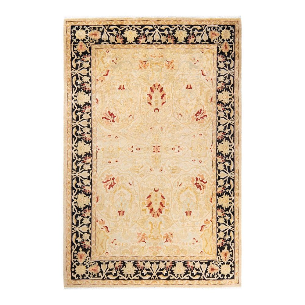 Chloe & Olivia Home Eclectic Ivory 6 ft. x 9 ft. Oriental Wool Indoor ...